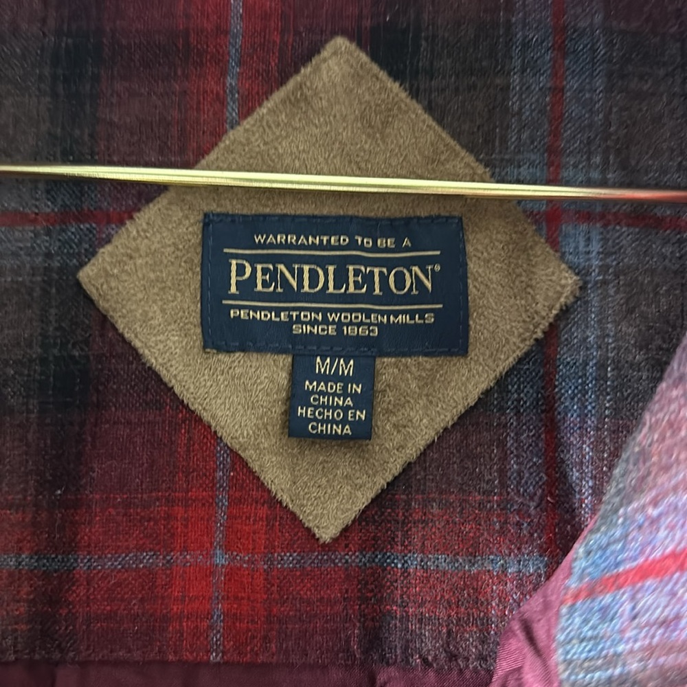 Pendleton Burgundy Sherpa Wool Blend Full Zip Jacket - Picture 3 of 12